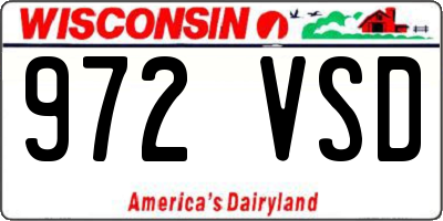 WI license plate 972VSD