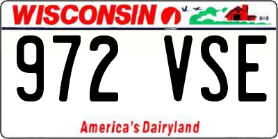 WI license plate 972VSE