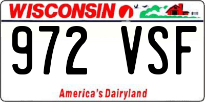 WI license plate 972VSF