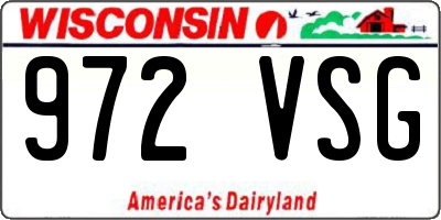WI license plate 972VSG