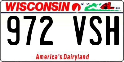 WI license plate 972VSH
