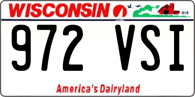 WI license plate 972VSI