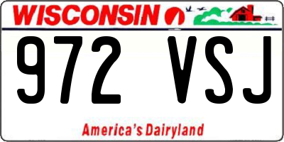 WI license plate 972VSJ
