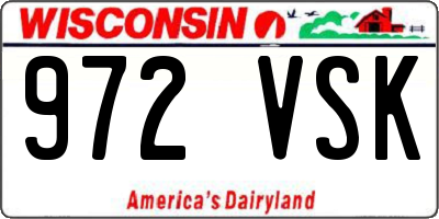 WI license plate 972VSK