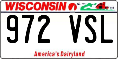 WI license plate 972VSL