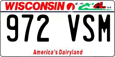 WI license plate 972VSM
