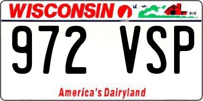 WI license plate 972VSP