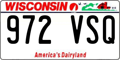 WI license plate 972VSQ