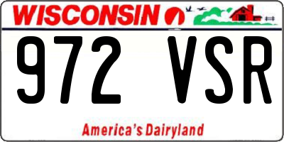 WI license plate 972VSR