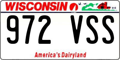 WI license plate 972VSS