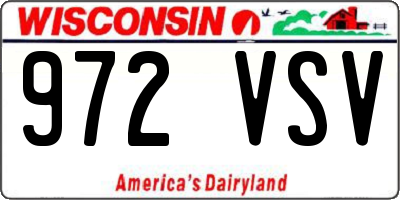 WI license plate 972VSV