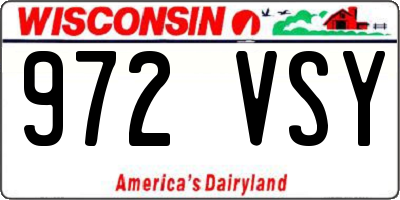 WI license plate 972VSY