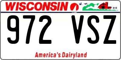 WI license plate 972VSZ