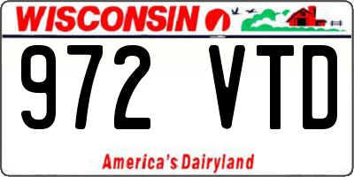 WI license plate 972VTD