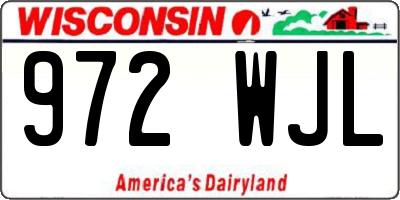 WI license plate 972WJL