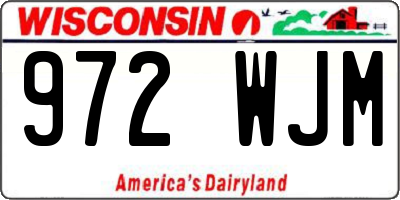 WI license plate 972WJM