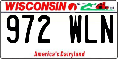 WI license plate 972WLN