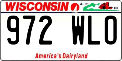 WI license plate 972WLO