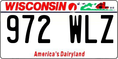 WI license plate 972WLZ