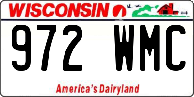 WI license plate 972WMC