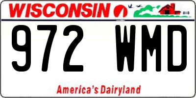 WI license plate 972WMD