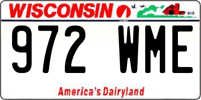 WI license plate 972WME