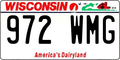 WI license plate 972WMG