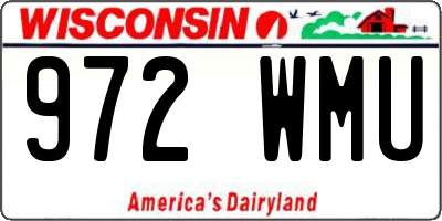 WI license plate 972WMU