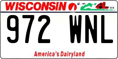 WI license plate 972WNL