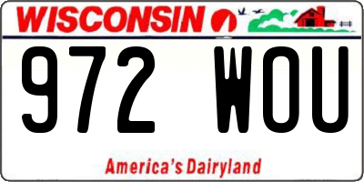 WI license plate 972WOU
