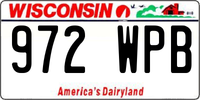 WI license plate 972WPB