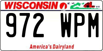 WI license plate 972WPM