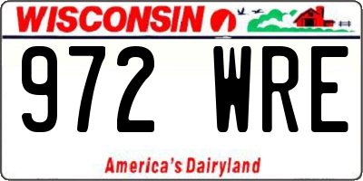 WI license plate 972WRE