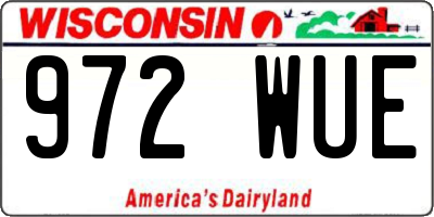 WI license plate 972WUE