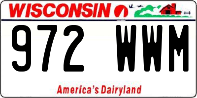 WI license plate 972WWM