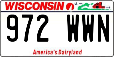 WI license plate 972WWN