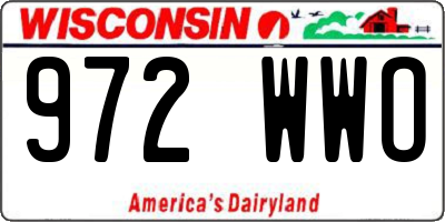 WI license plate 972WWO