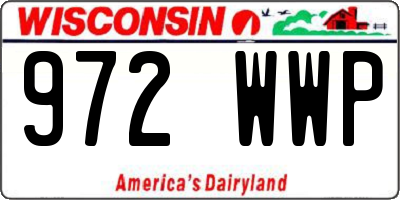 WI license plate 972WWP