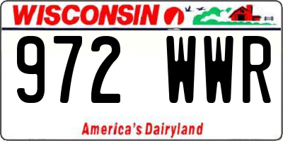 WI license plate 972WWR
