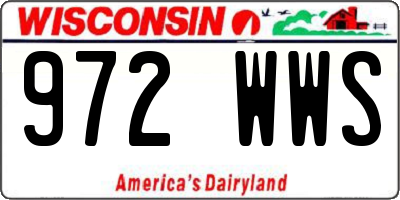 WI license plate 972WWS