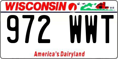 WI license plate 972WWT