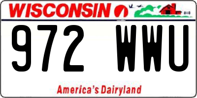 WI license plate 972WWU