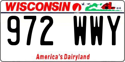 WI license plate 972WWY