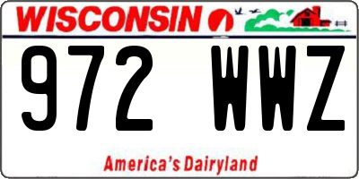 WI license plate 972WWZ