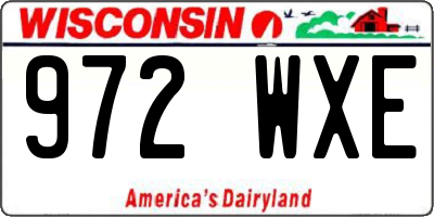 WI license plate 972WXE