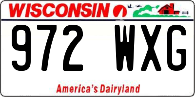 WI license plate 972WXG