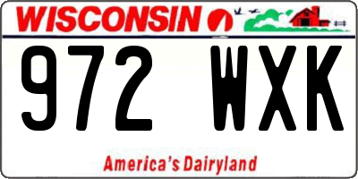 WI license plate 972WXK