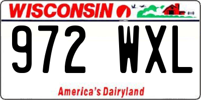 WI license plate 972WXL