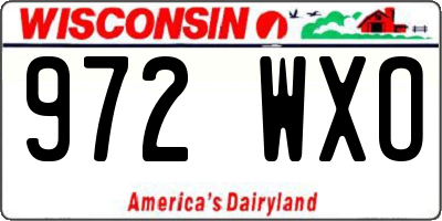 WI license plate 972WXO