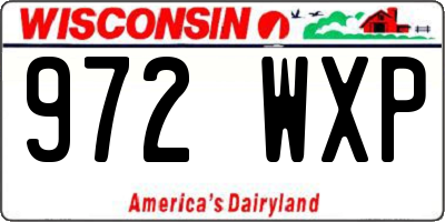 WI license plate 972WXP